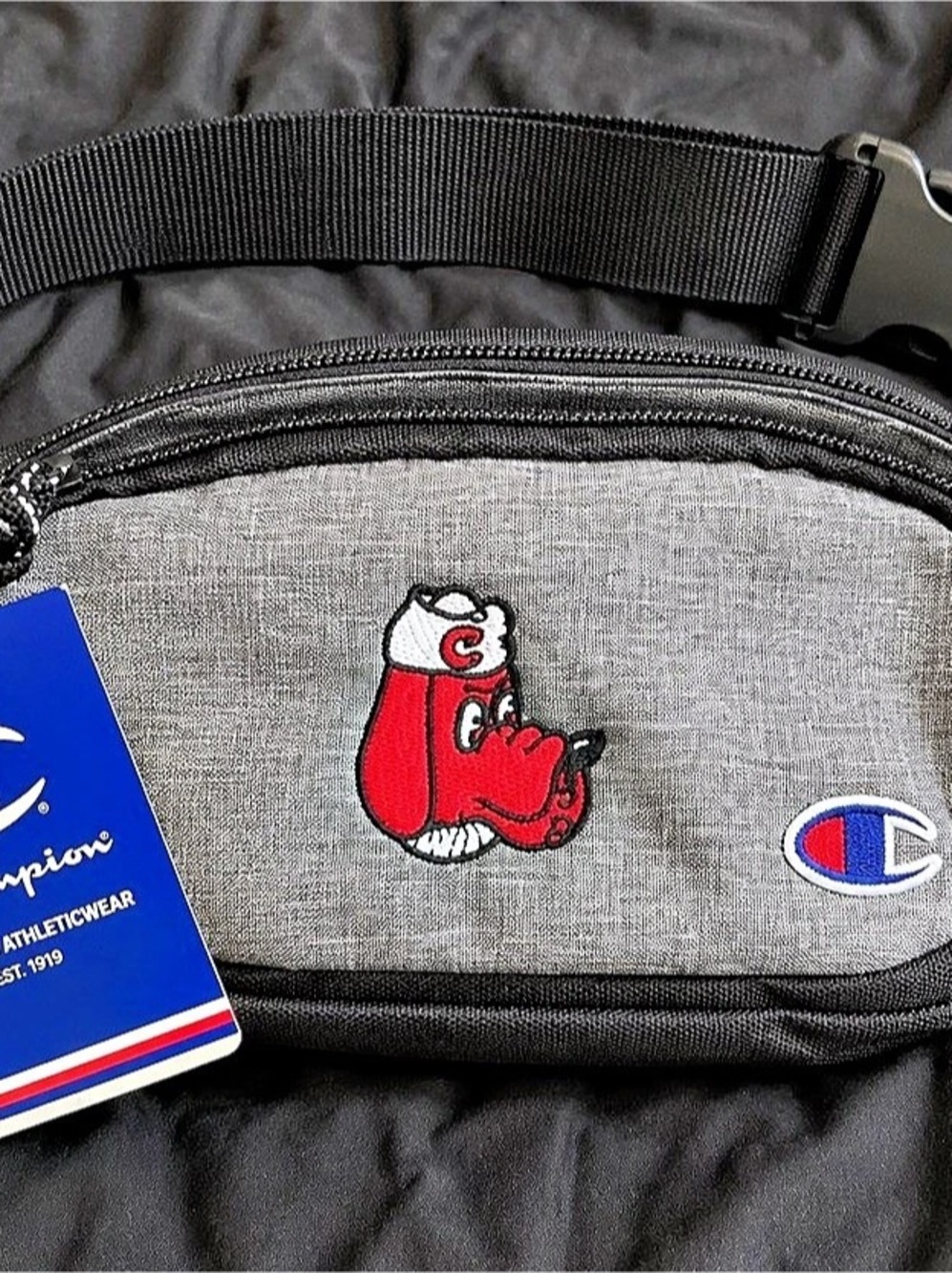 Champion Jersey Waist Pack Gray & Black Belt Bag